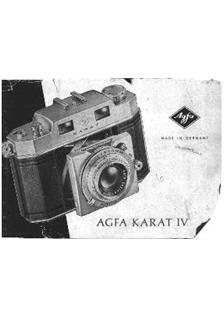 Agfa Karat 4 manual. Camera Instructions.